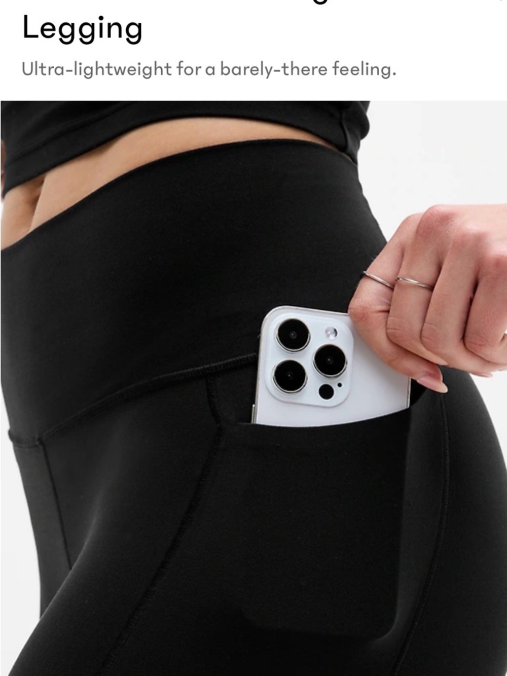 Athleta Slate Blue High-Rise Performance Tights with phone pockets